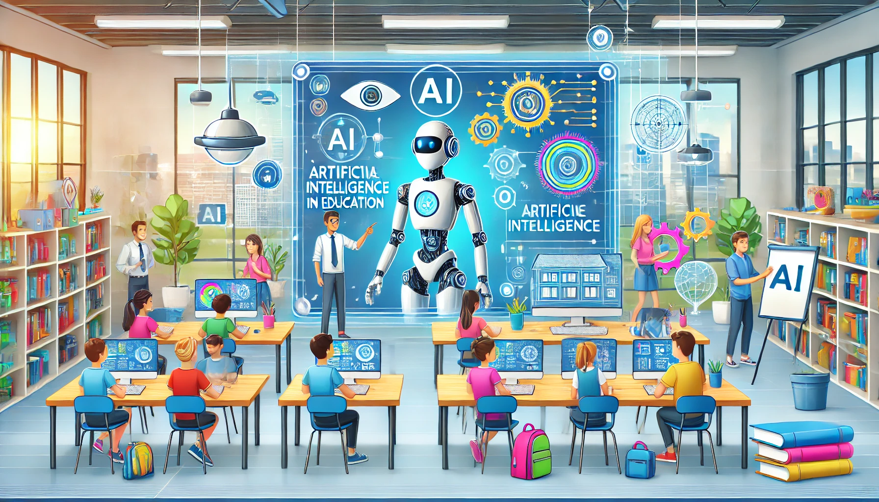 Une salle étudiante, avec une ia